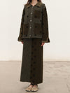 YANYAN KNITS Fall/Winter 2025: Daisy Work Jacket / V-Neck Vest / DAISY Maxi Skirt YYK-YYW25-2051-LV (Jacket)